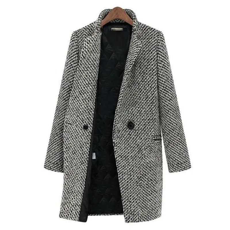 Manteau Femme Audrey | Mi-Long Pied-de-Poule