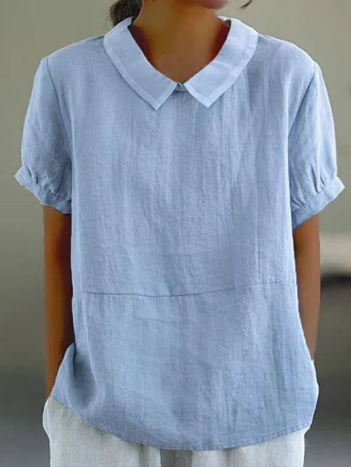 Blouse fluide Haut à manches courtes et col rond