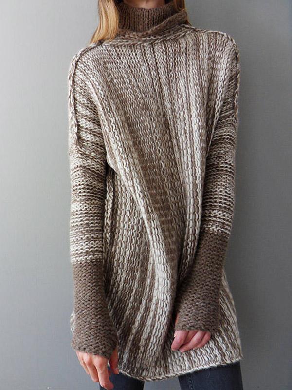 Pull col montant en tricot respirant pour femme