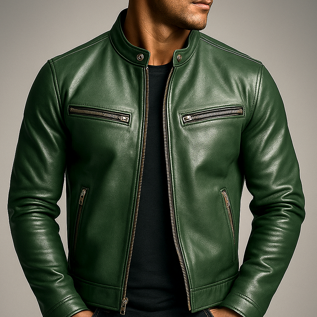 Blouson style vintage à fermeture zippée pour homme | Dravon