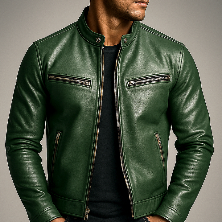 Blouson style vintage à fermeture zippée pour homme | Dravon