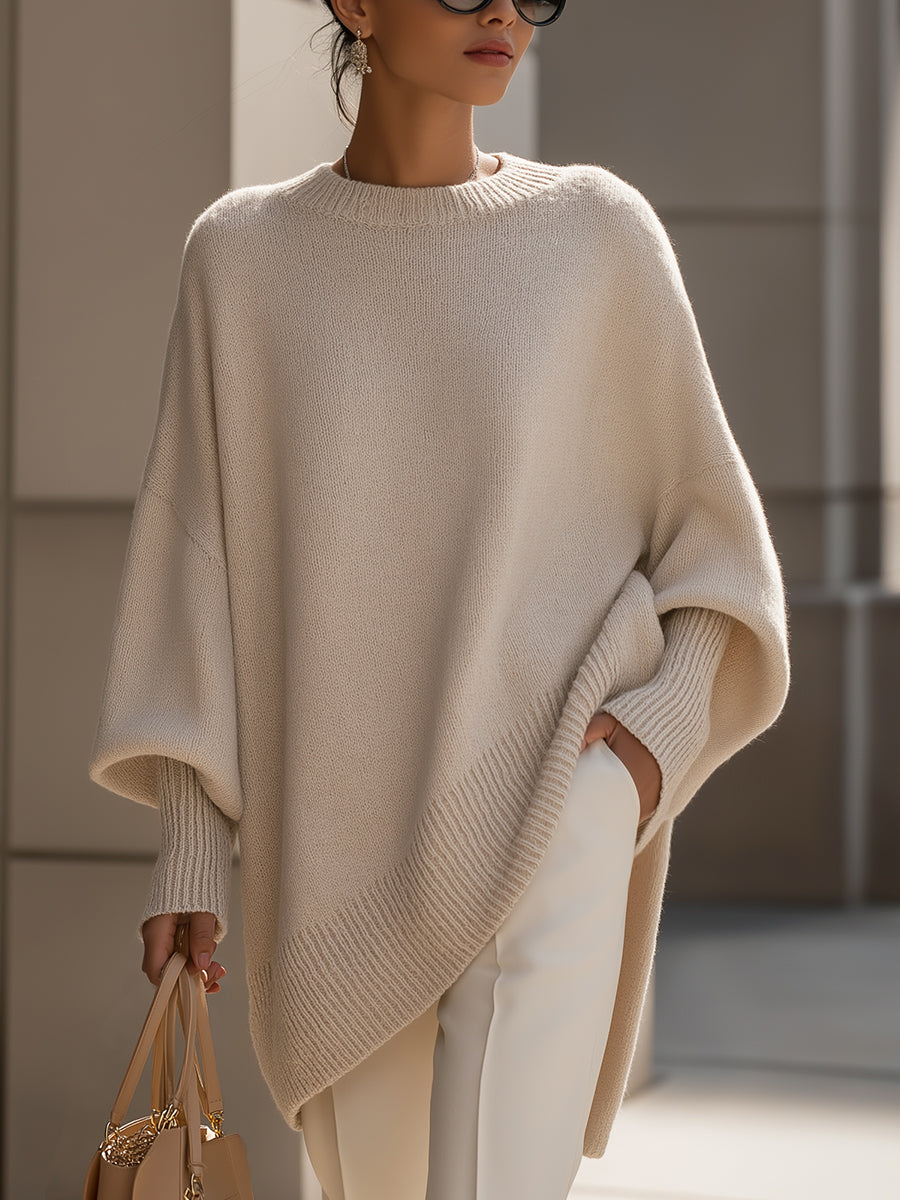 Haut Tricot À Ourlet Asymétrique | Evelyne
