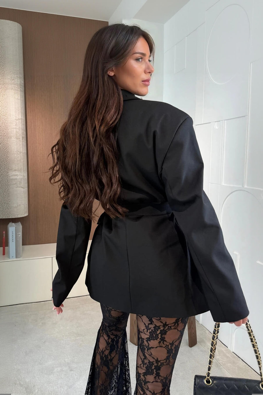 Virelle | Blazer Oversize Ceinturé avec Revers Crantés pour Femme