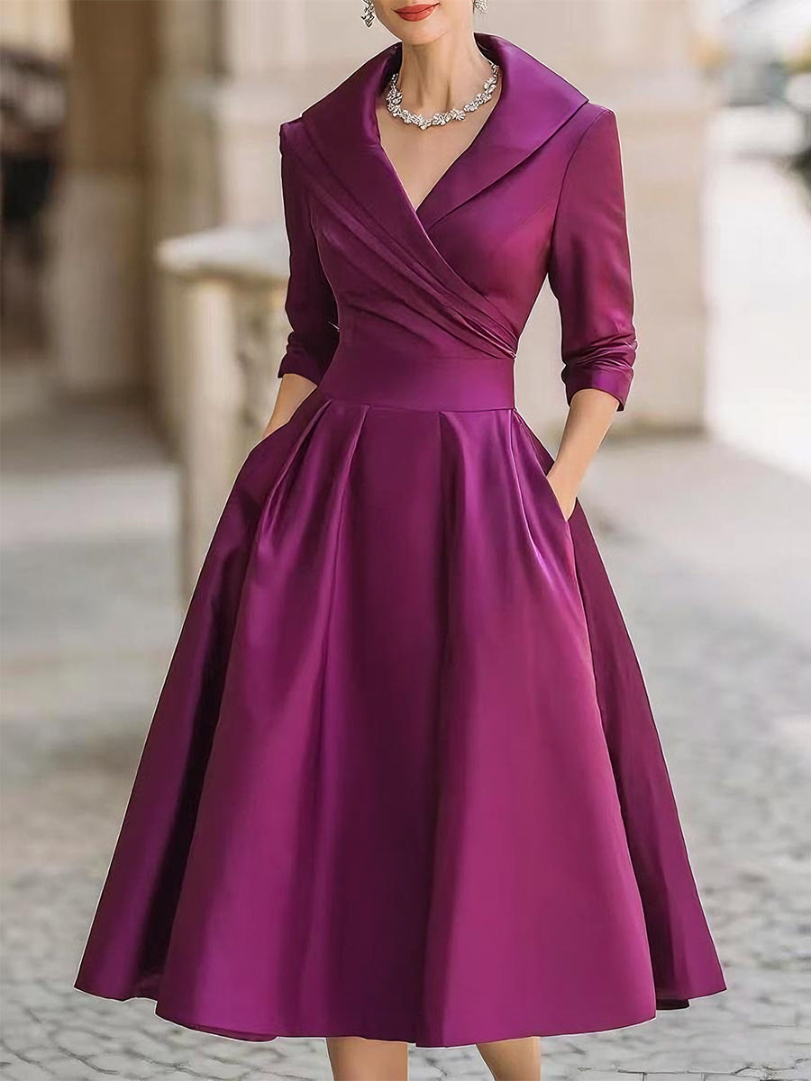 Robe Lina Midi Satin Pour Femme | Élégante