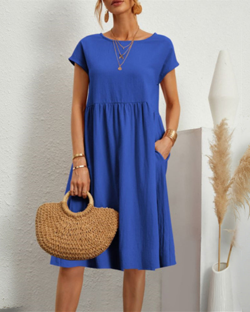 Robe décontractée avec poches et col rond