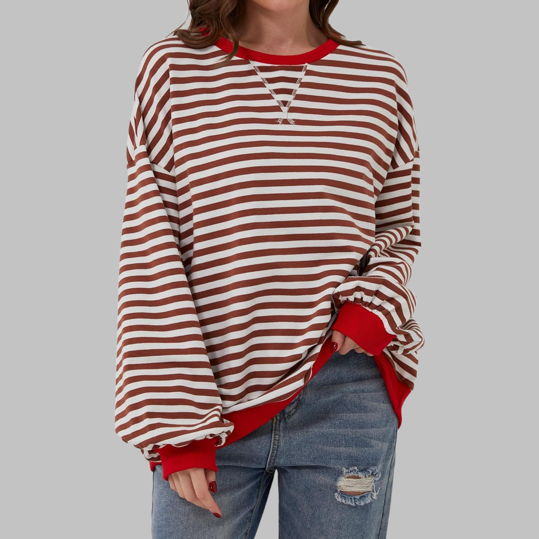 Sweat-shirt à rayures élégantes à manches longues | Luna
