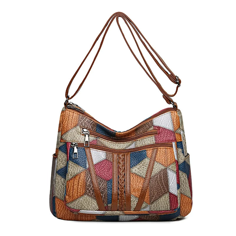 Élégant Structuré Sac À Main | Patchwork