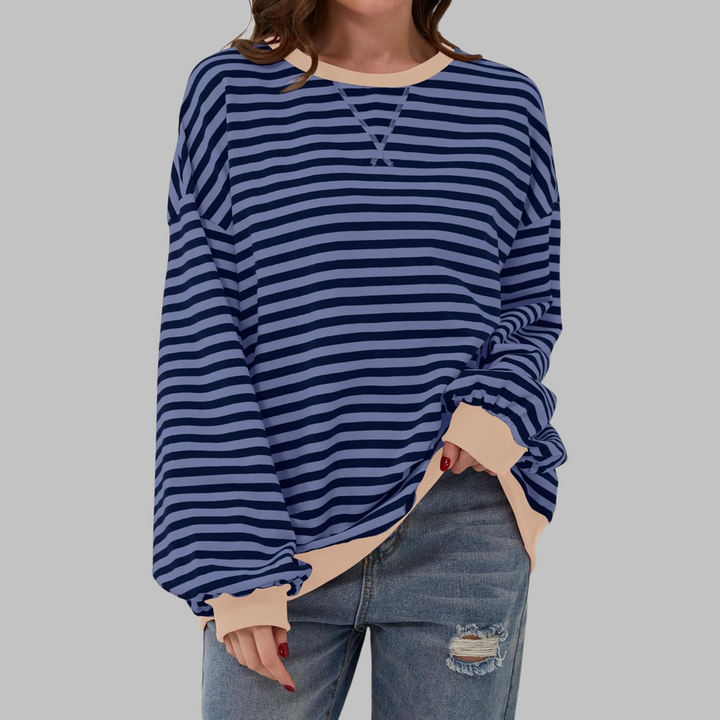 Sweat-shirt à rayures élégantes à manches longues | Luna