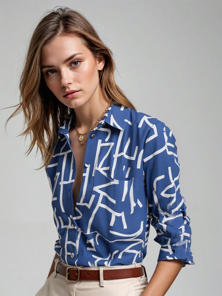 Blouse élégante col classique printemps