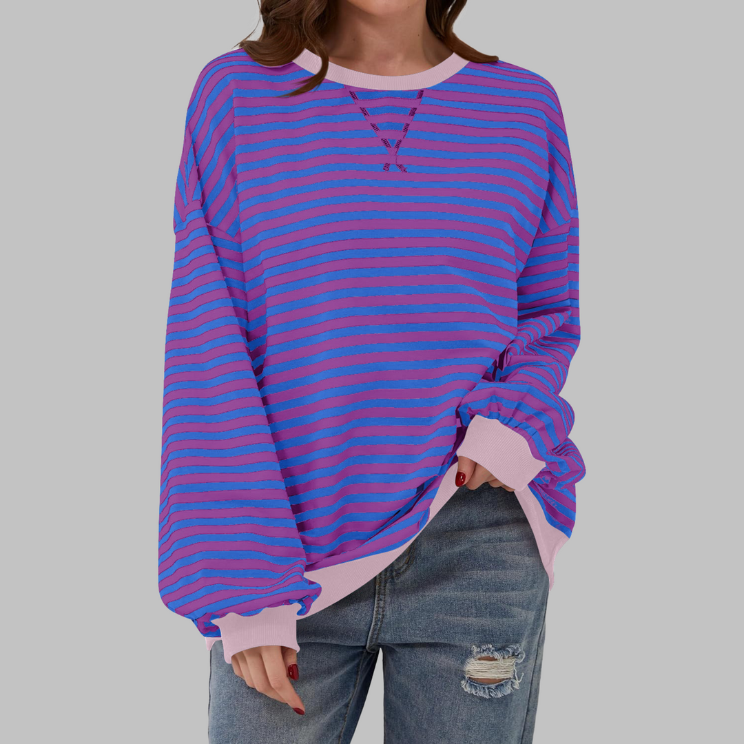 Sweat-shirt à rayures élégantes à manches longues | Luna