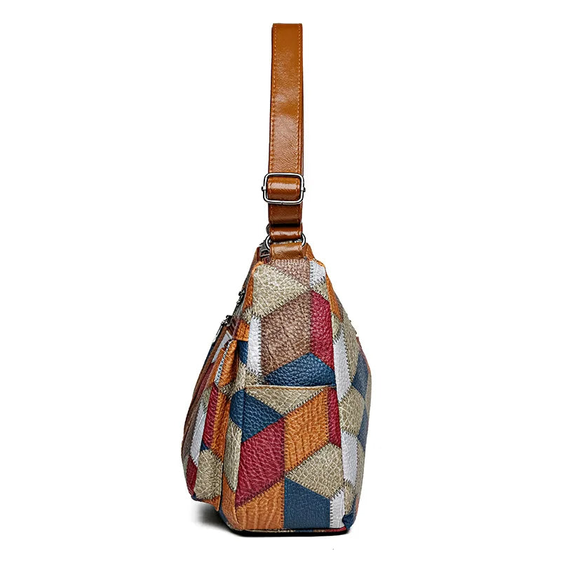 Élégant Structuré Sac À Main | Patchwork