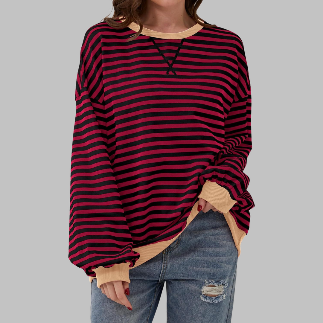 Sweat-shirt à rayures élégantes à manches longues | Luna