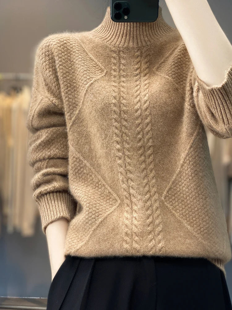 Pull col montant élégant pour femme | Élissa