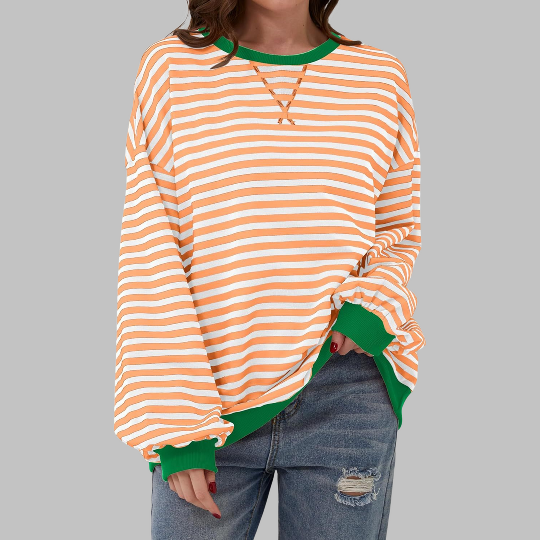 Sweat-shirt à rayures élégantes à manches longues | Luna