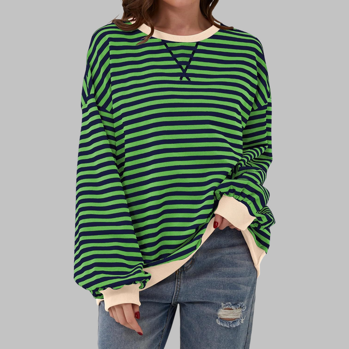 Sweat-shirt à rayures élégantes à manches longues | Luna