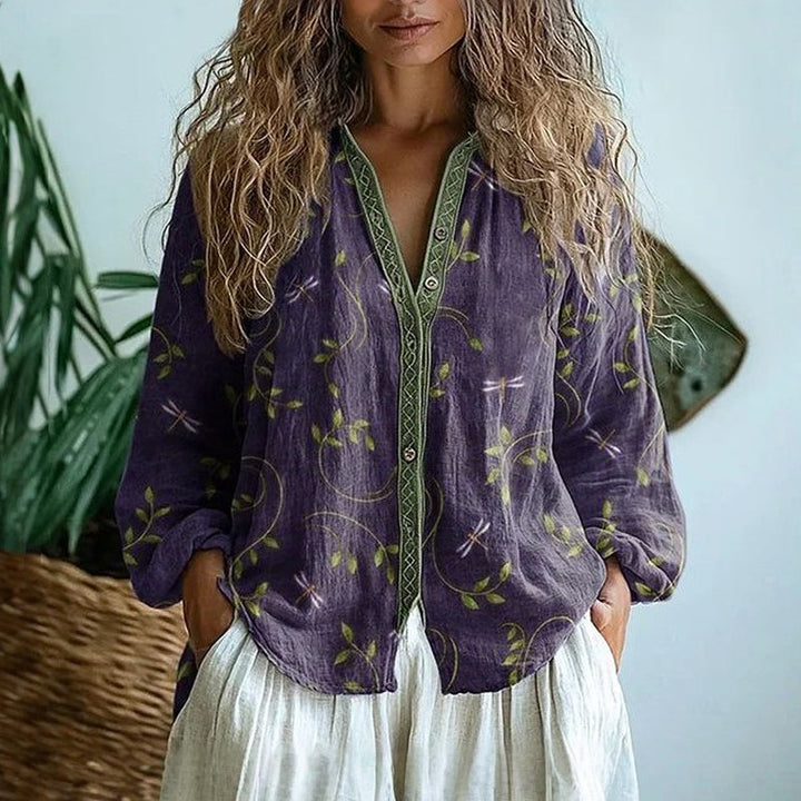 Chemisier Femme Élégant Vintage | Imprimé