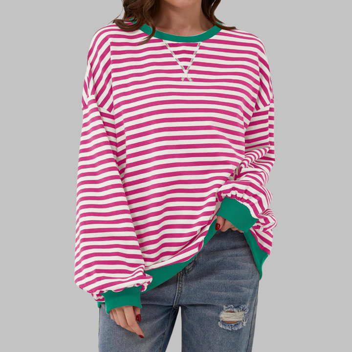 Sweat-shirt à rayures élégantes à manches longues | Luna