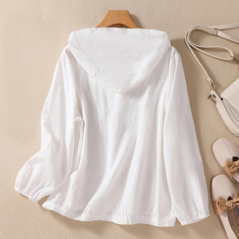 Blouse à capuche boutonnée pour femme | Mirén