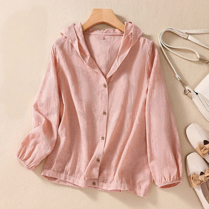 Blouse à capuche boutonnée pour femme | Mirén