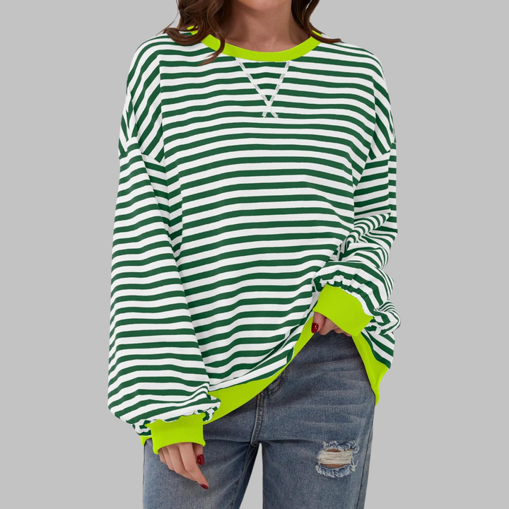 Sweat-shirt à rayures élégantes à manches longues | Luna