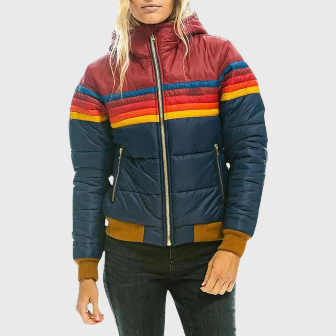 Veste légère à capuche multicolore pour femme | Arlena
