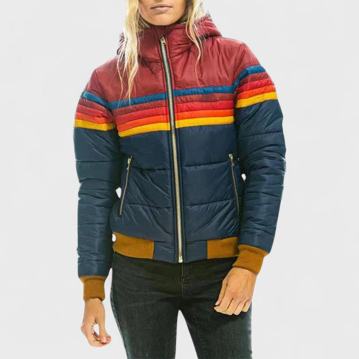 Veste légère à capuche multicolore pour femme | Arlena