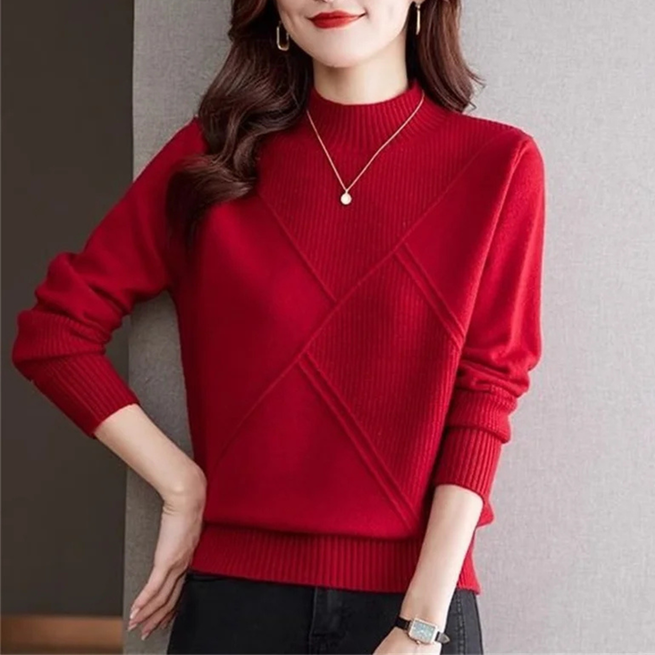 Pull élégant à col montant pour femme | Valmera