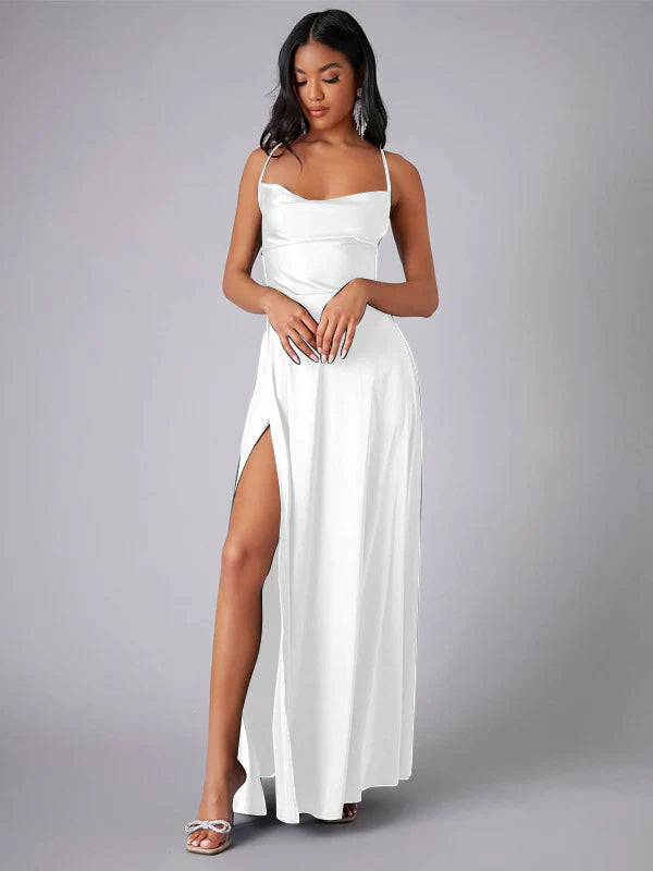 Robe longue fluide dos nu sans manches