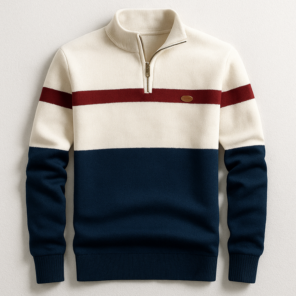 Pull col zippé coupe structurée pour homme | Bastien