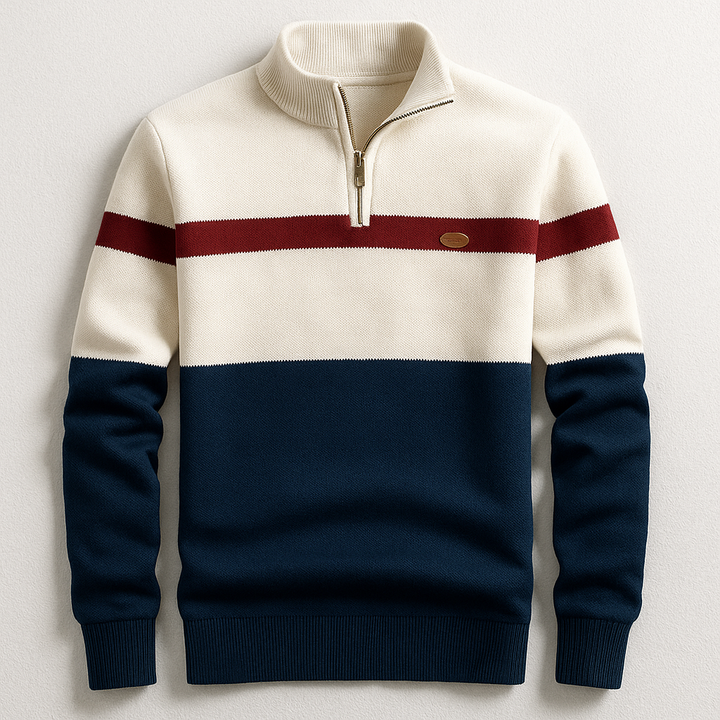 Pull col zippé coupe structurée pour homme | Bastien