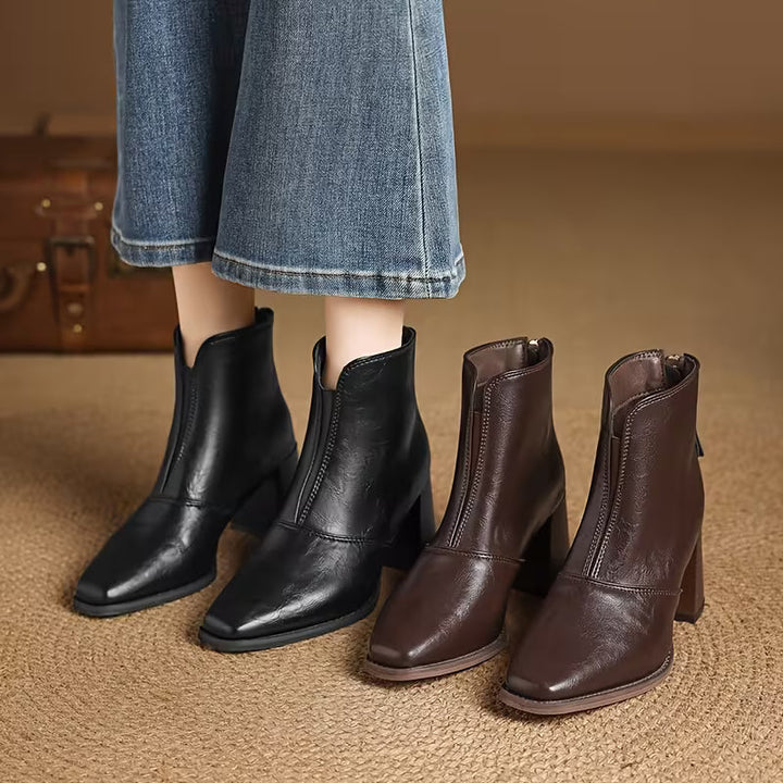Bottines à talon moyen au design élégant pour femme | Nolane