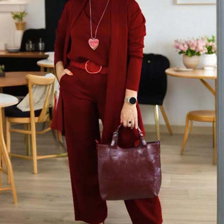 Eveline | Ensemble Femme Trois Pièces avec Cardigan Long