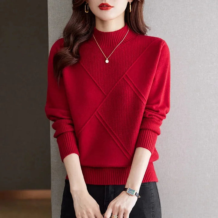 Pull élégant à col montant pour femme | Valmera