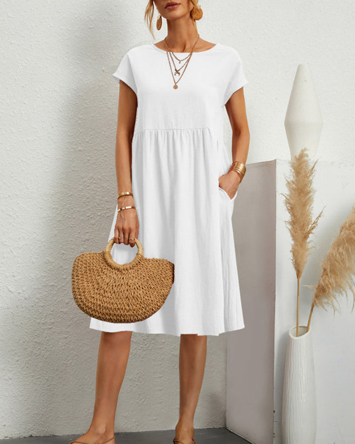 Robe décontractée avec poches et col rond