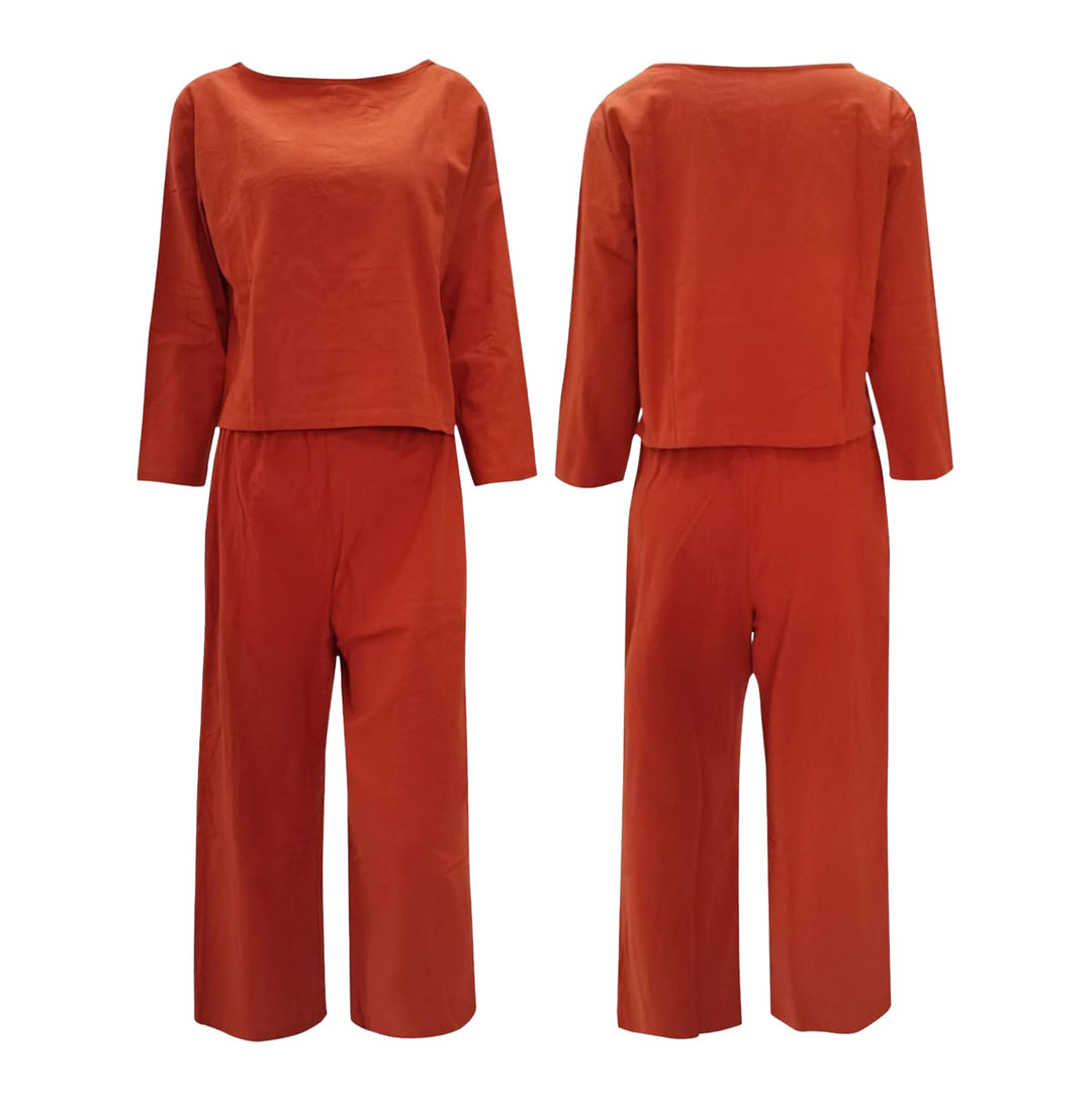 Set Fluide Haut De Gamme Avec Pantalon Ample Et Top Croisé