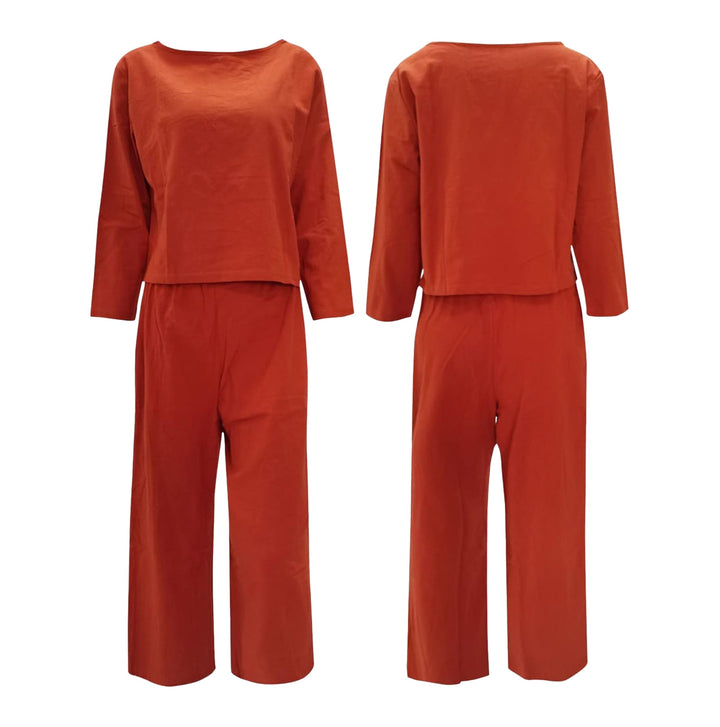 Set Fluide Haut De Gamme Avec Pantalon Ample Et Top Croisé