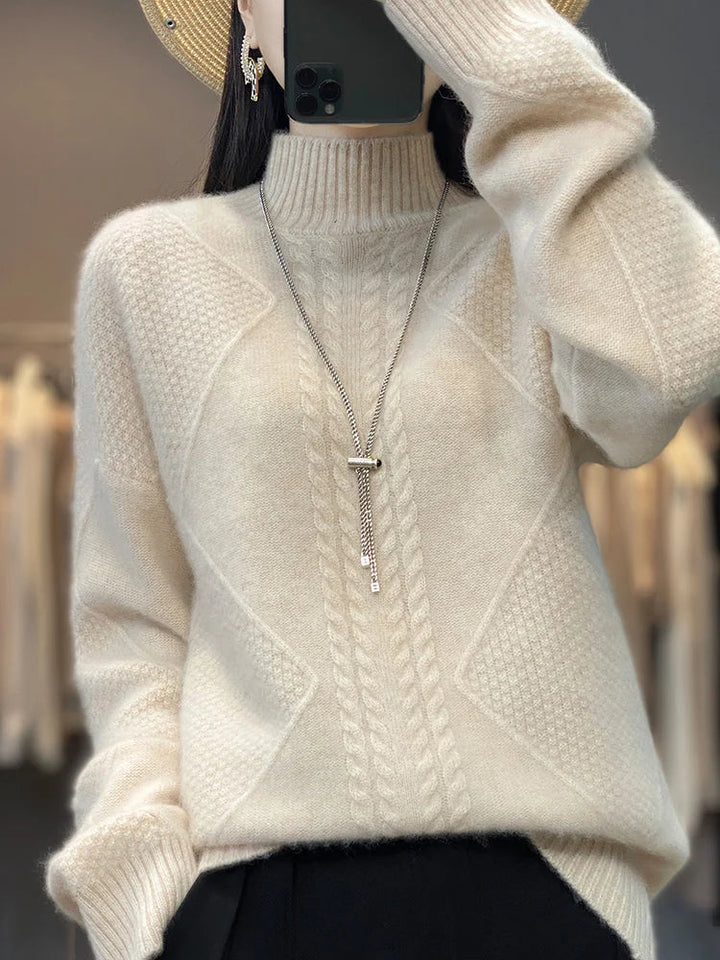 Pull col montant élégant pour femme | Élissa