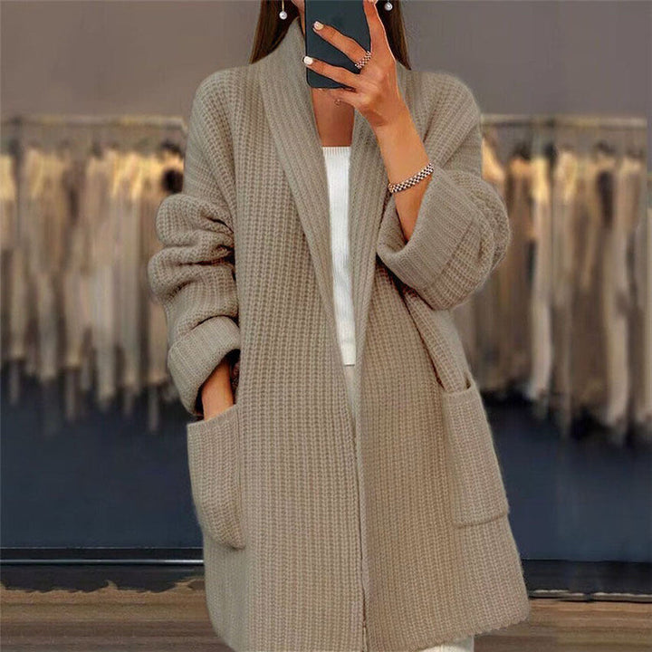 Cardigan long côtelé pour femme | Thalisse