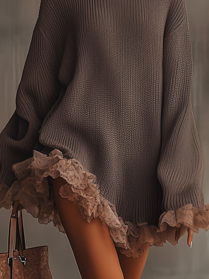 Robe Pull à Volants Élégante pour Femme | Élodie