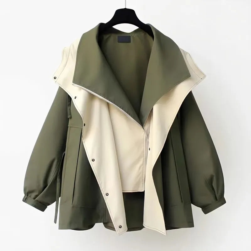 Veste bicolore à capuche pour femme | Vanna