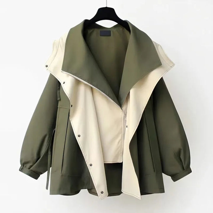 Veste bicolore à capuche pour femme | Vanna