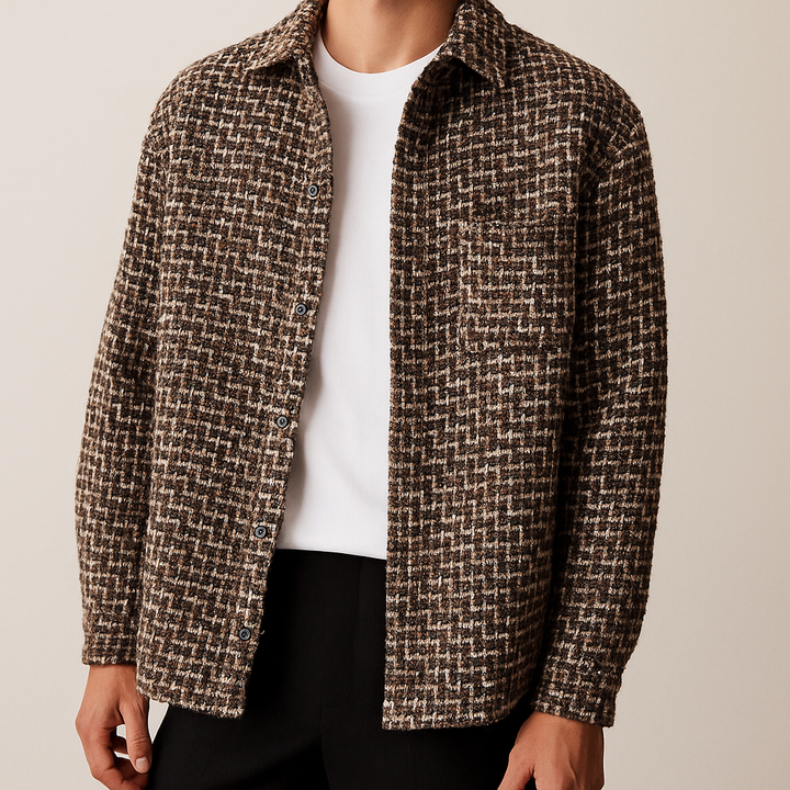Veste Shacket Houndstooth Sophistiquée | Jeric