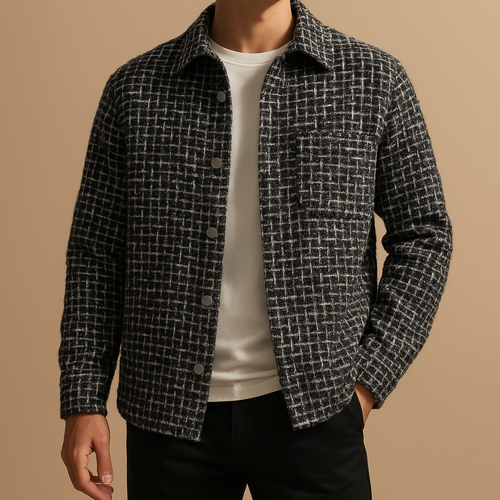 Veste Shacket Houndstooth Sophistiquée | Jeric