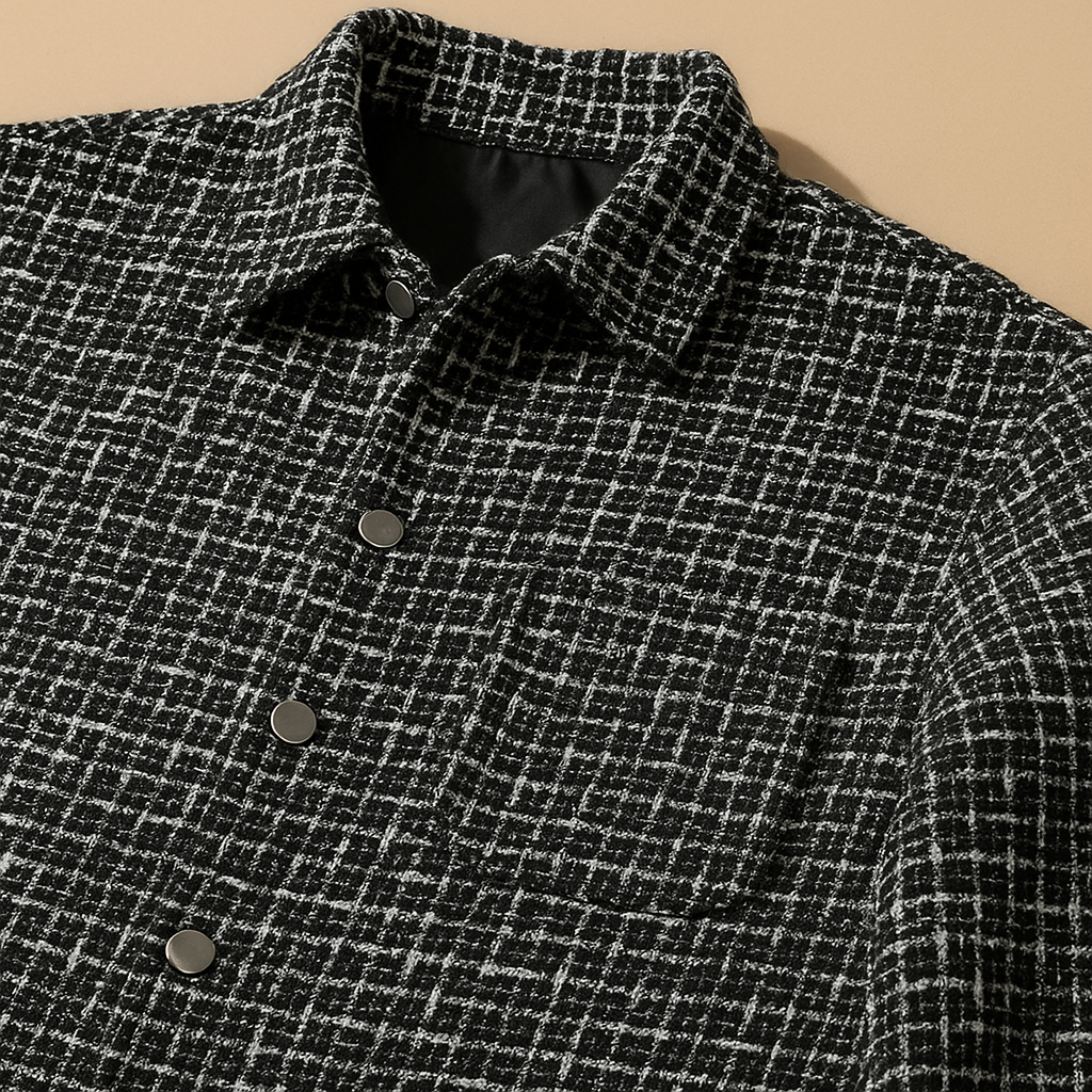 Veste Shacket Houndstooth Sophistiquée | Jeric