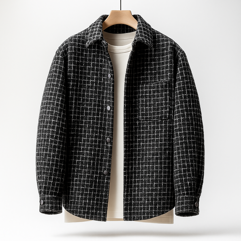 Veste Shacket Houndstooth Sophistiquée | Jeric