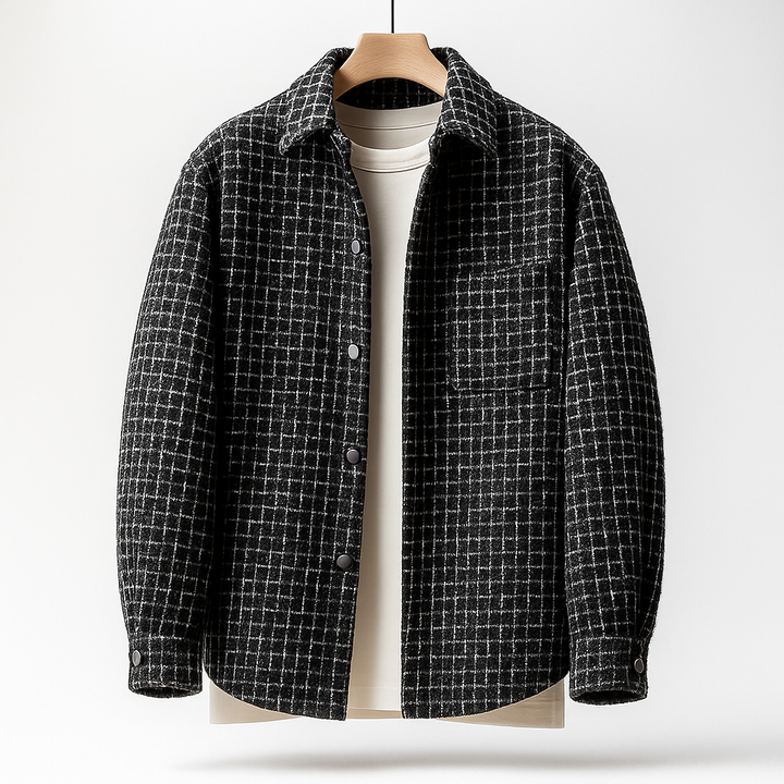 Veste Shacket Houndstooth Sophistiquée | Jeric