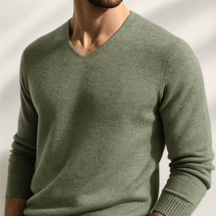 Pull col V élégant pour homme | Harbourne