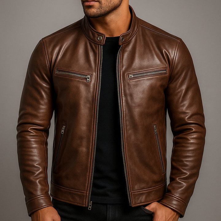 Blouson style vintage à fermeture zippée pour homme | Dravon