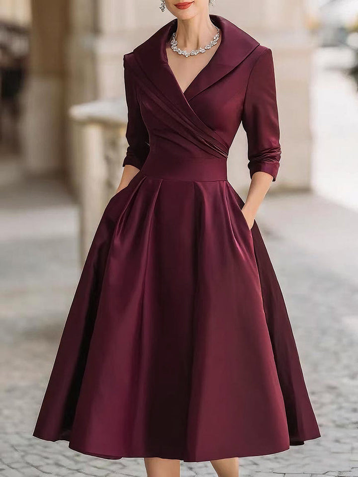 Robe Lina Midi Satin Pour Femme | Élégante