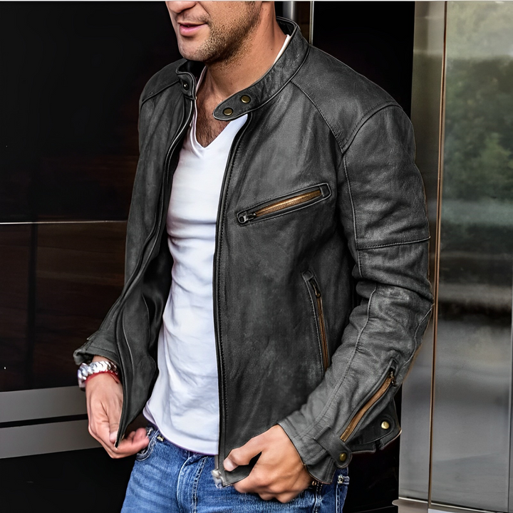 Blouson en cuir homme doublé multi-saison
